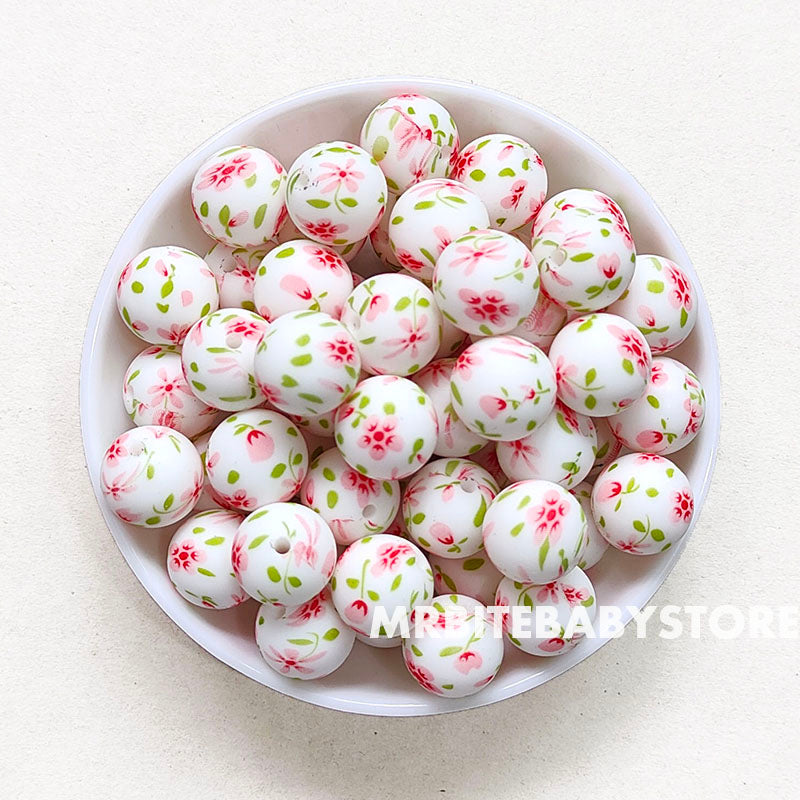 15mm Tulip Silicone Beads - Round
