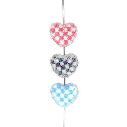 Mix Plaid Heart Rhinestone Sugar Beads Acrylic Beads