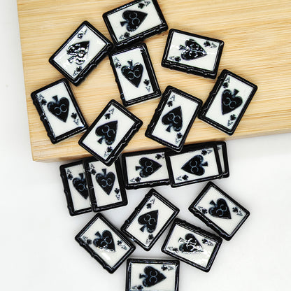 Rectangle Poker Beads,UV Acrylic Beads,Poker Jewelry Beads