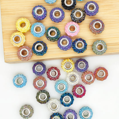 50Pcs/Lot Rose Flower Large Hole Spacer Beads,Resin Beads