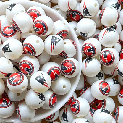 16mm Football Team Acrylic Beads,Frosted Pearl Gumball Beads