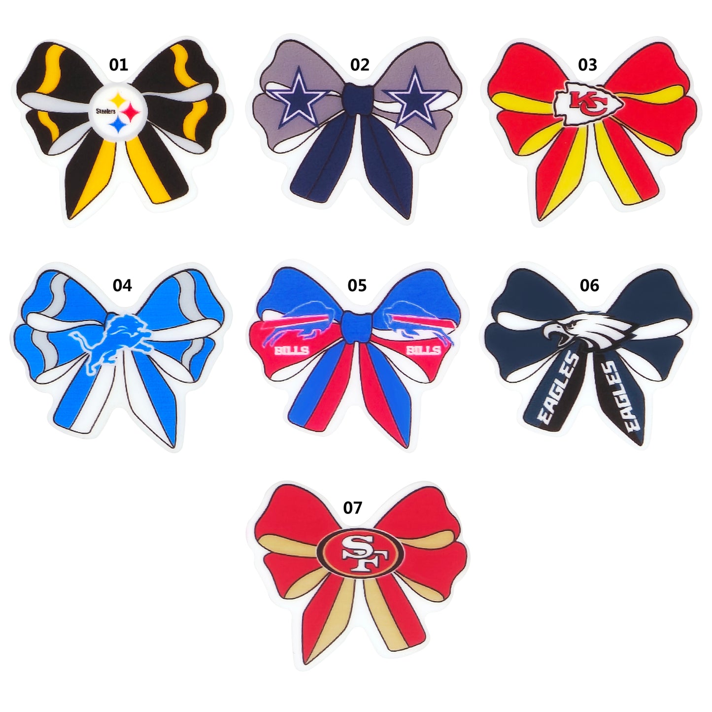 New Silicone Bow Football Team Focal Beads
