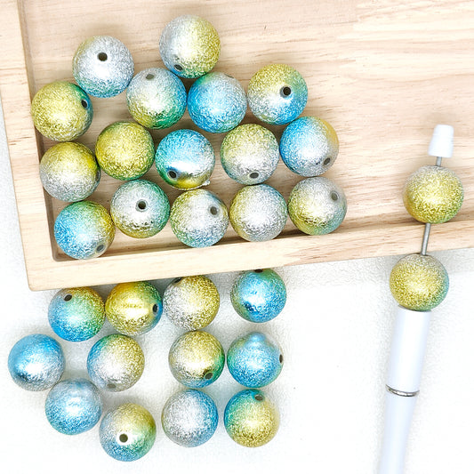 20mm Gradient Blue Stardust Chunky Bubblegum Acrylic Beads