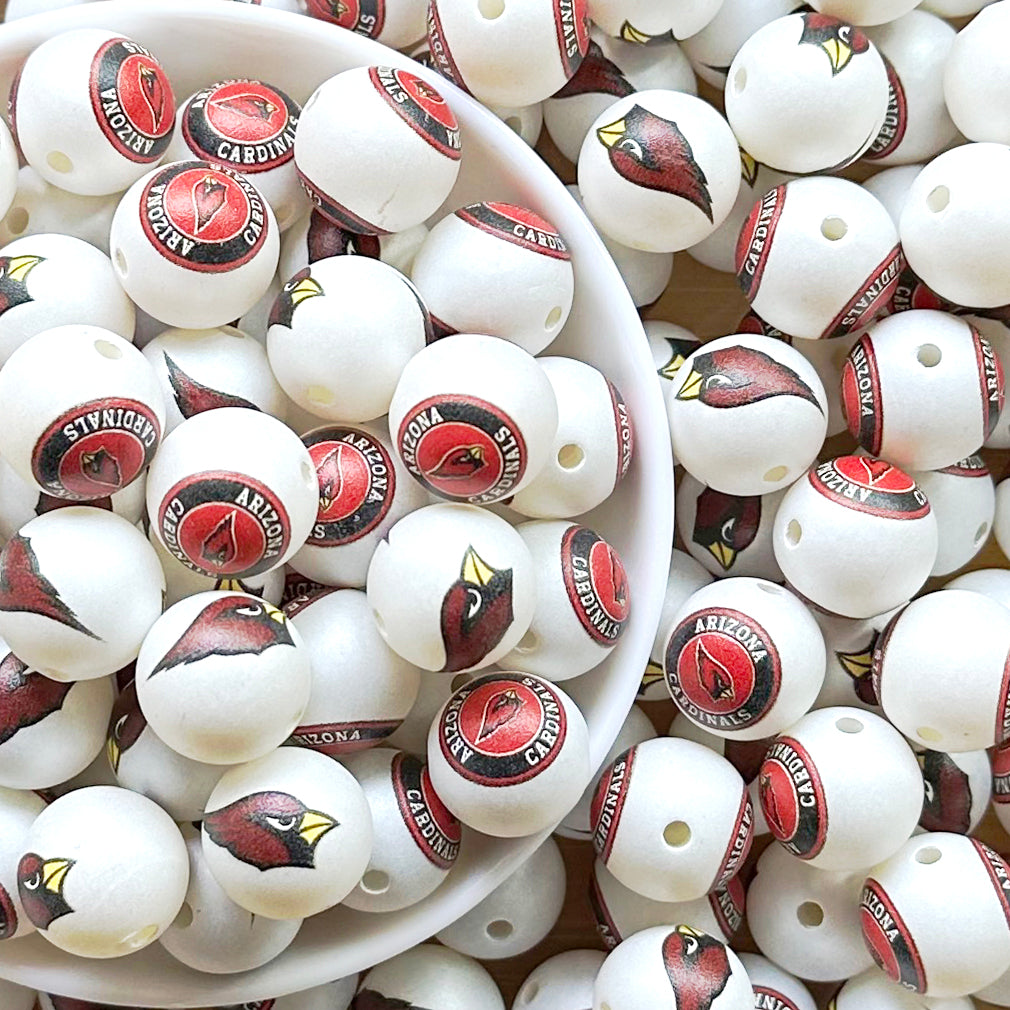 16mm Football Team Acrylic Beads,Frosted Pearl Gumball Beads