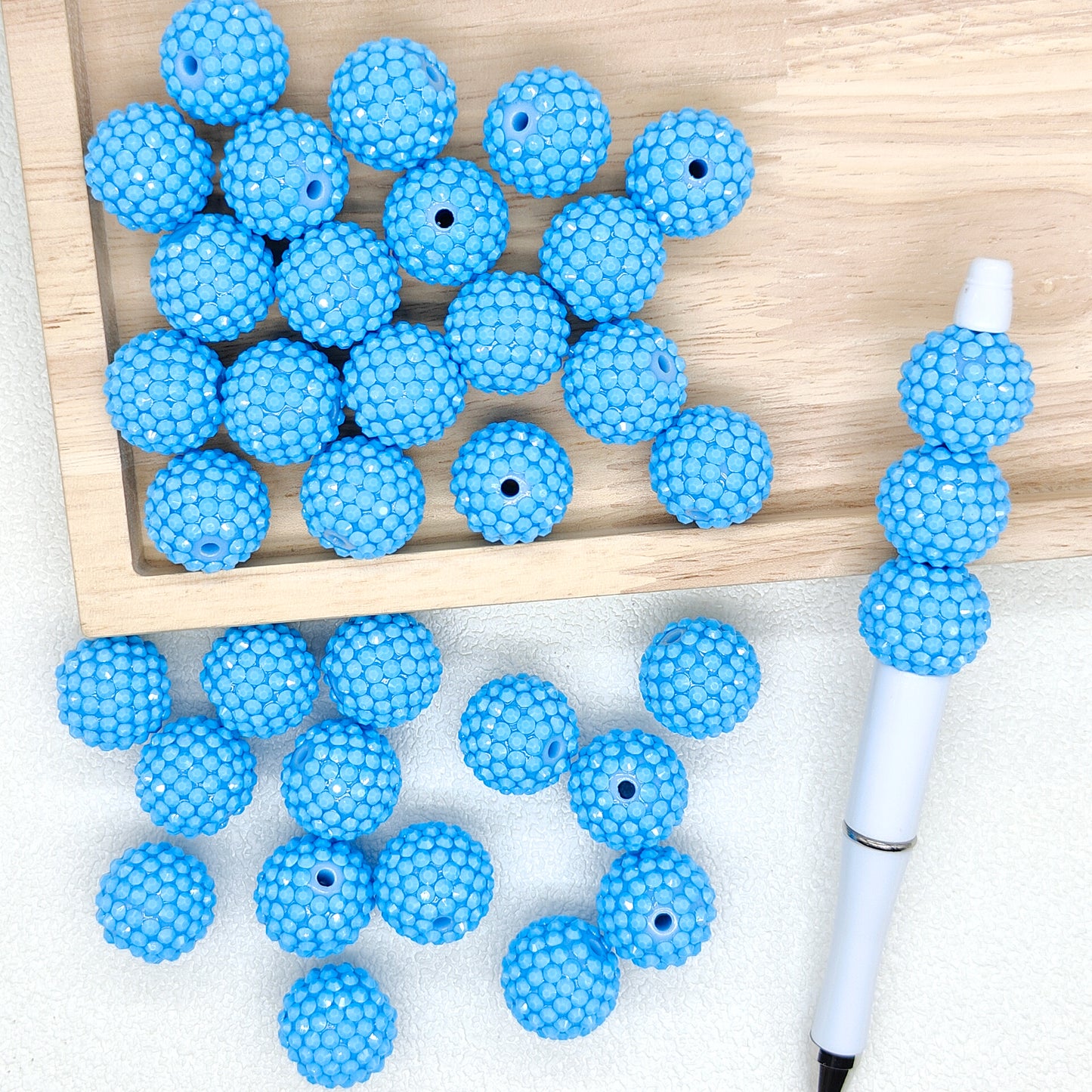 Chunky 20mm Rhinestone Acrylic Bubblegum Bead