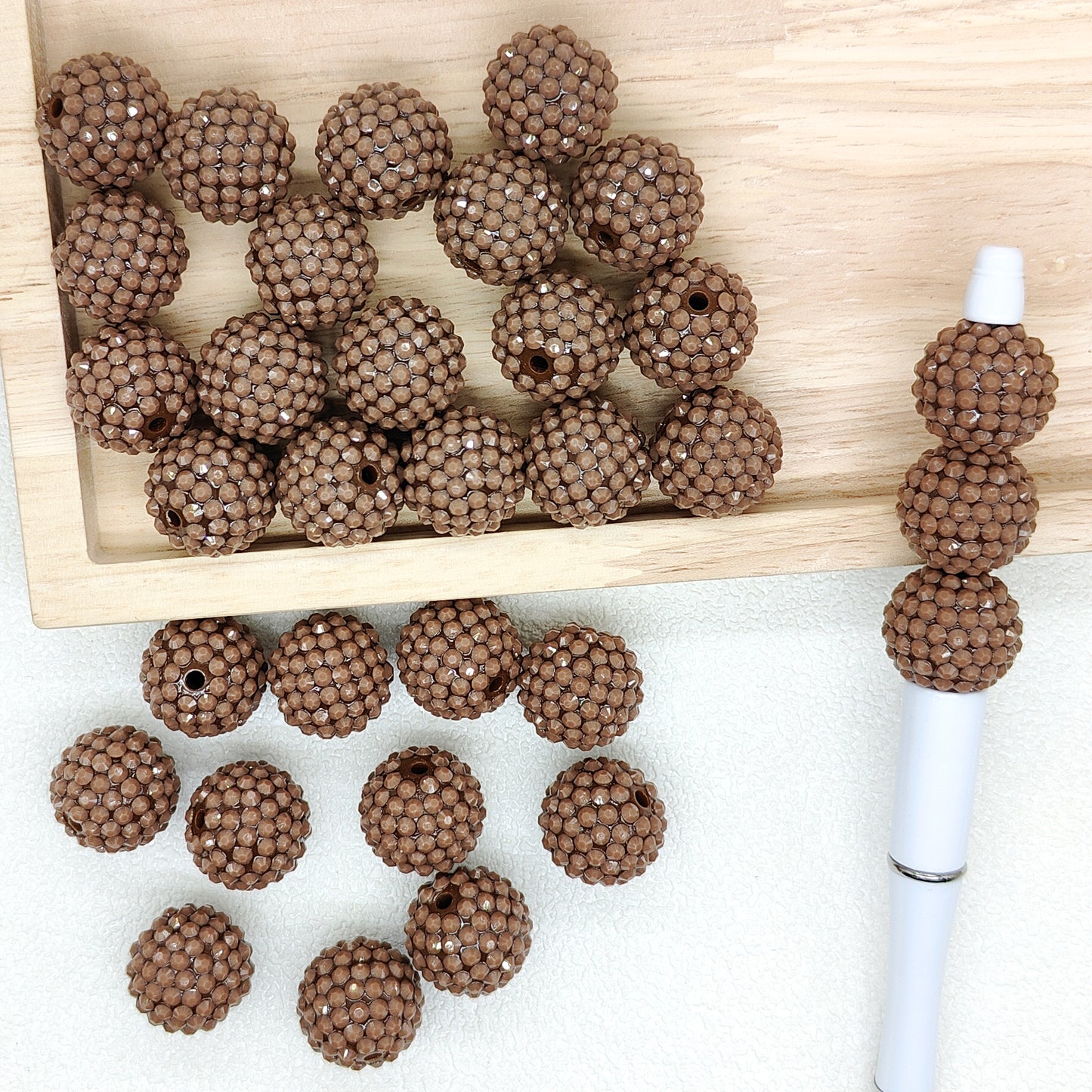 Chunky 20mm Rhinestone Acrylic Bubblegum Bead