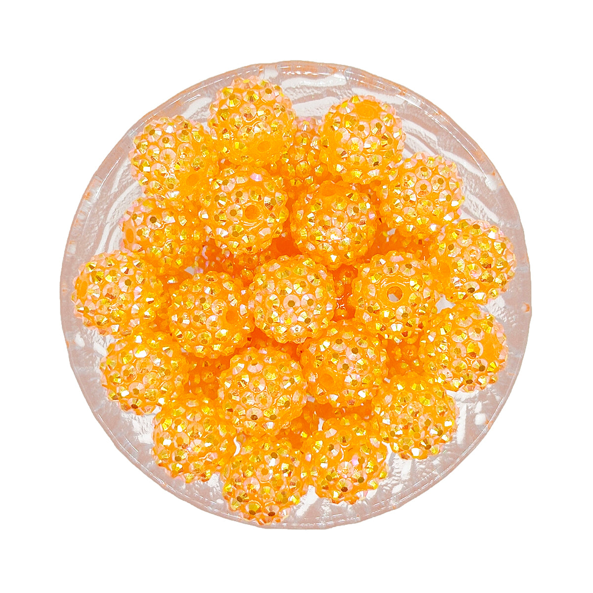 16/20mm Light Orange Rhinestone Bubblegum Acrylic Beads