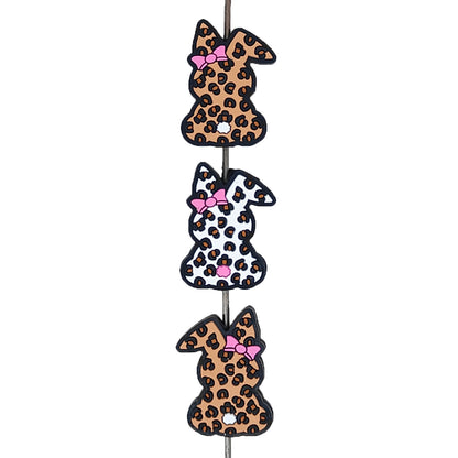 Leopard Rabbit Easter Focal Beads