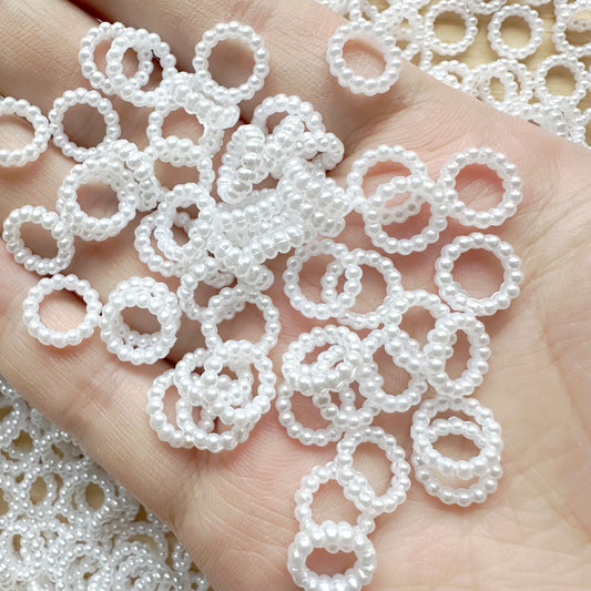 100Pcs 10mm White Pearl Acrylic Spacers