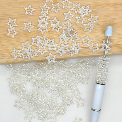 100Pcs 12mm Star Faux Pearl Acrylic Spacers