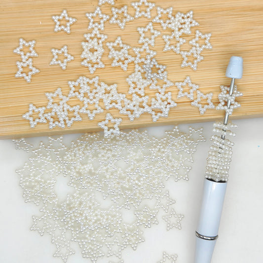 100Pcs 12mm Star Faux Pearl Acrylic Spacers