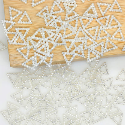 100Pcs 12mm Triangle Faux Pearl Acrylic Spacers