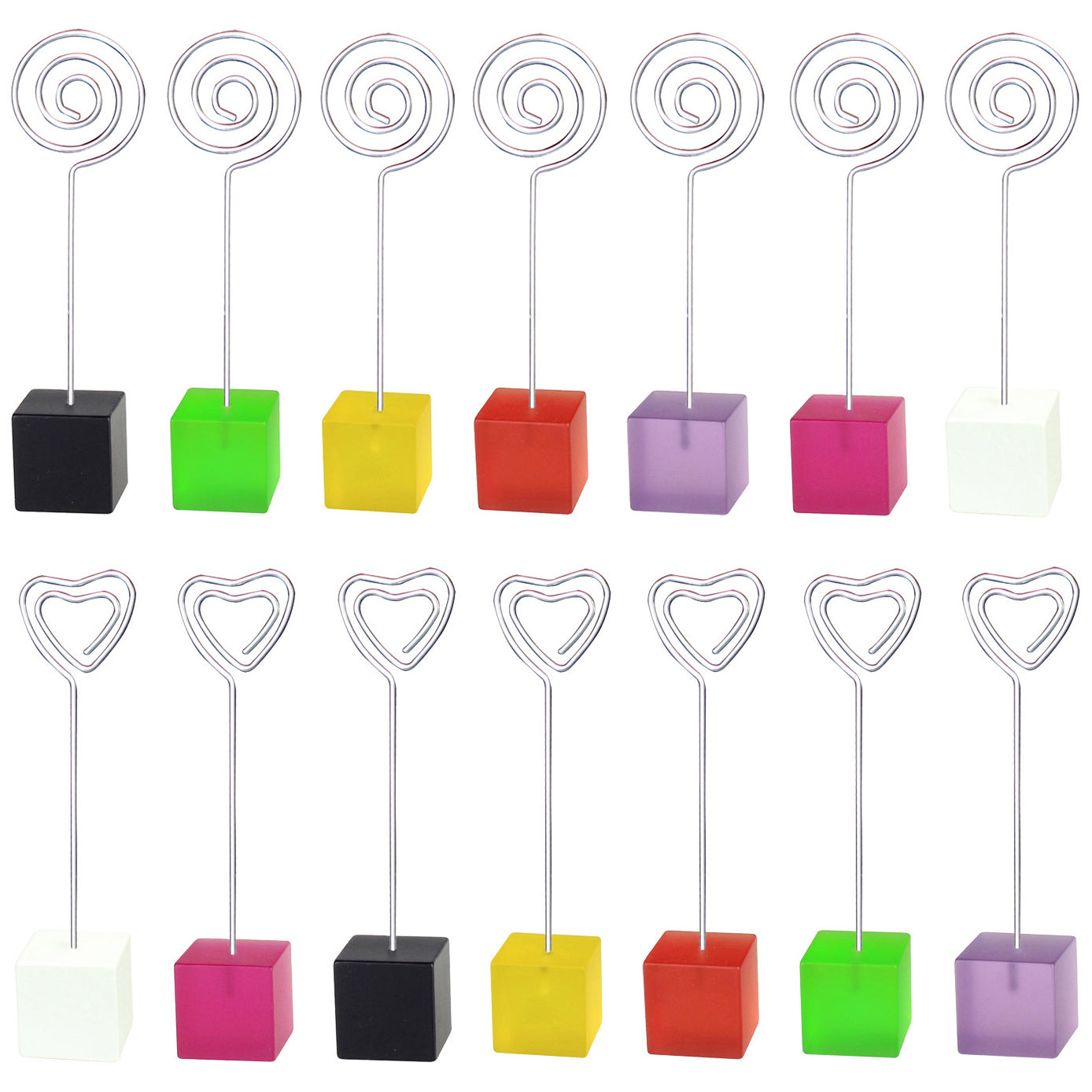 7Pcs/Lot Assorted Beadable Picture Card Holder Heart/Swirl Holder