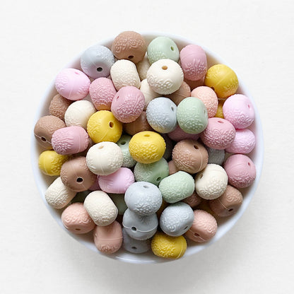 10*14mm Embossed Abacus Beads,Silicone Beads Mix