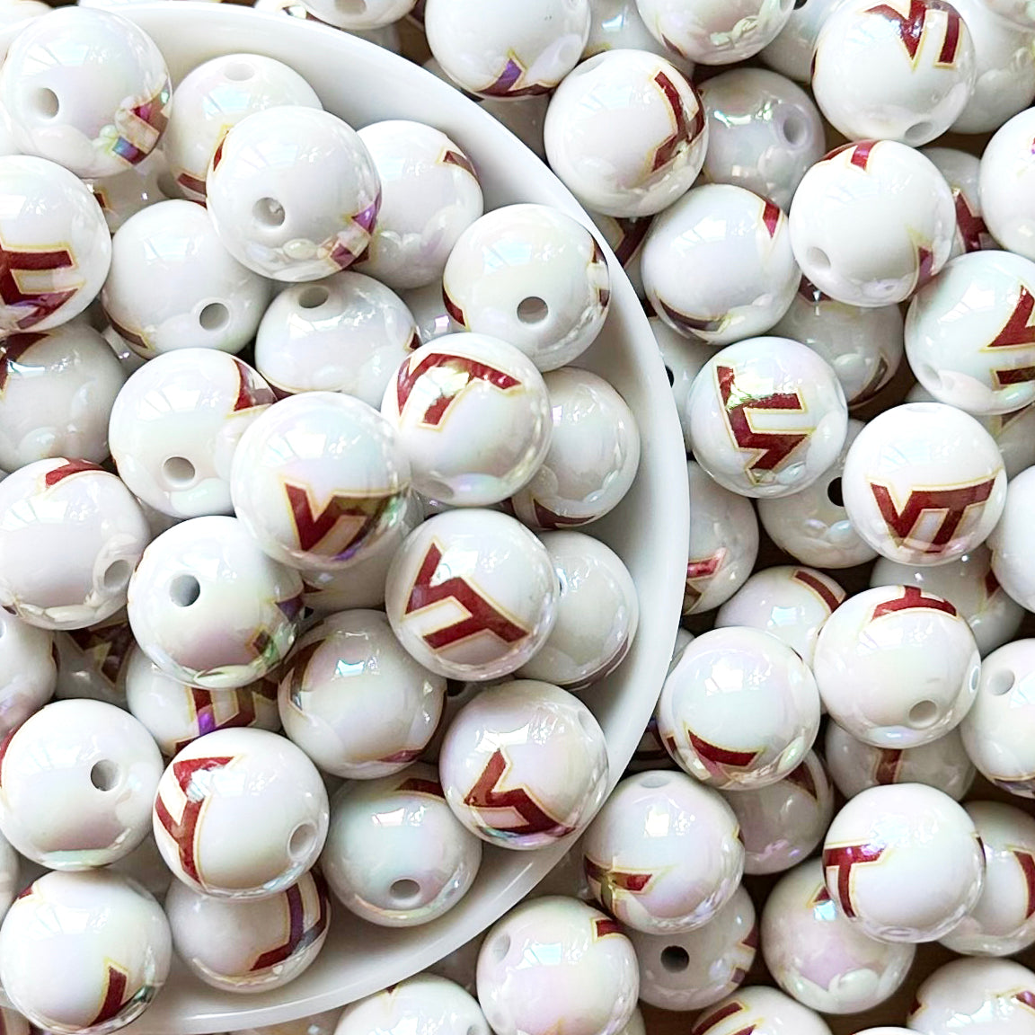16mm UV College Football Team Gumball Acrylic Beads