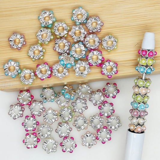 10mm Pearl Spacer Beads,Colored Pearls Metal Beads