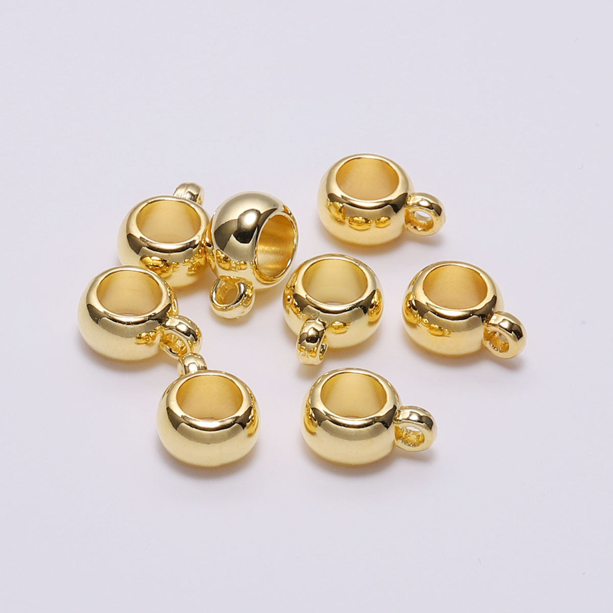 10mm Large Holes Spacers Bails,Bail Beads for Charms Pendants