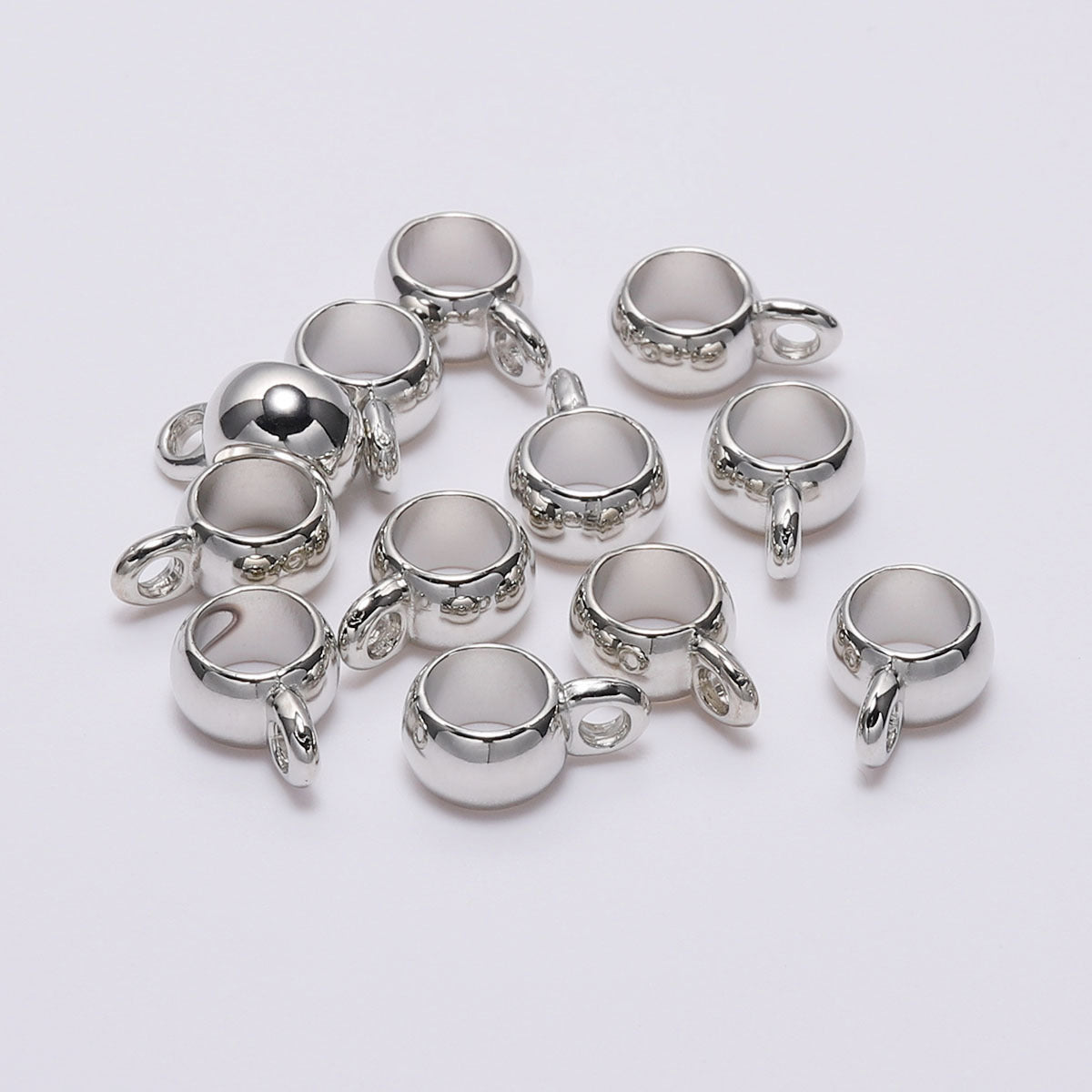 10mm Large Holes Spacers Bails,Bail Beads for Charms Pendants