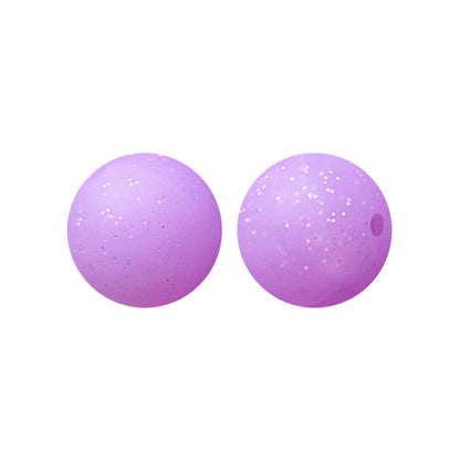 15mm Round Glitter Silicone Beads