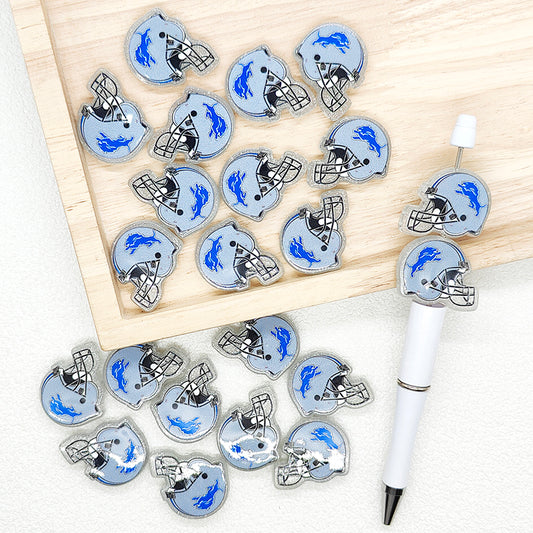 Helmet Football Team Acrylic Focal Beads