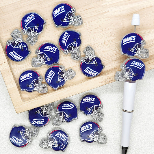 Helmet Football Team Acrylic Focal Beads