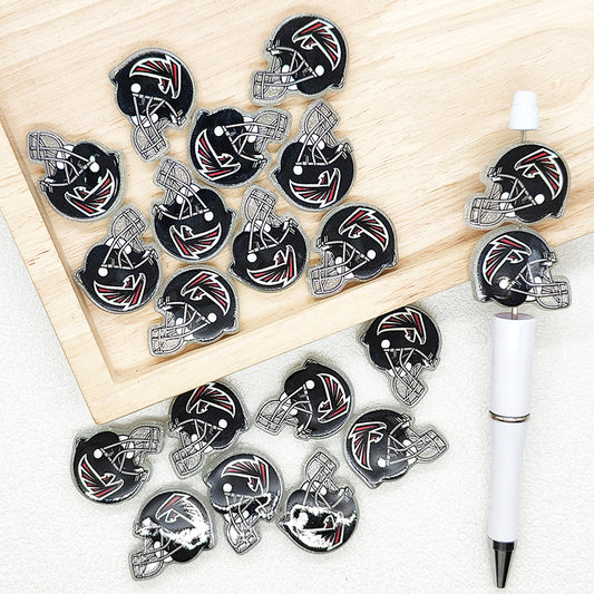 Helmet Football Team Acrylic Focal Beads
