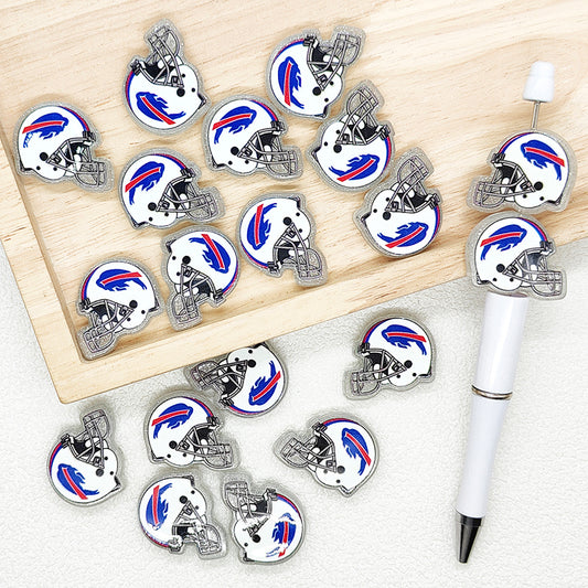 Helmet Football Team Acrylic Focal Beads
