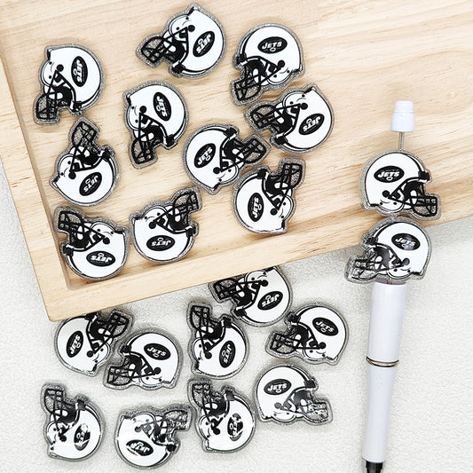Helmet Football Team Acrylic Focal Beads