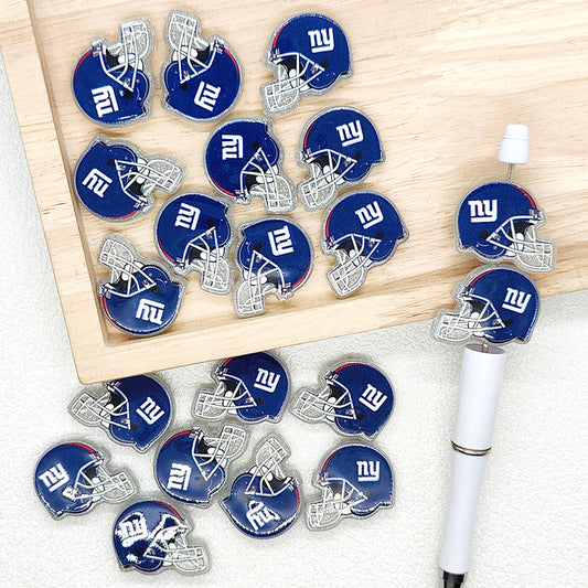 Helmet Football Team Acrylic Focal Beads