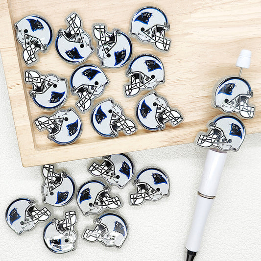Helmet Football Team Acrylic Focal Beads