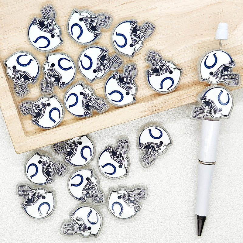 Helmet Football Team Acrylic Focal Beads