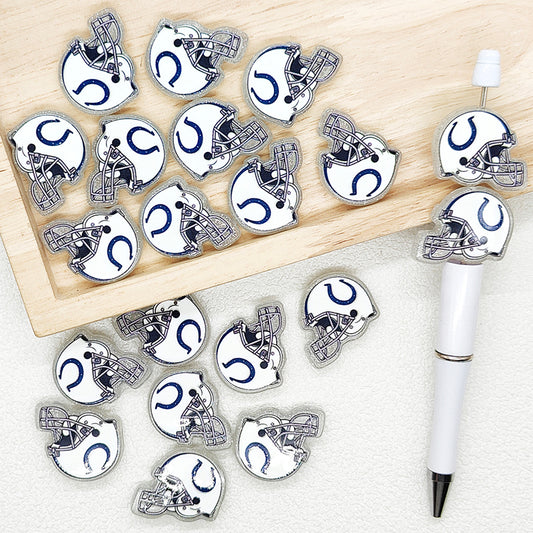 Helmet Football Team Acrylic Focal Beads