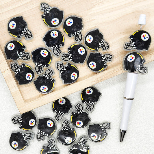 Helmet Football Team Acrylic Focal Beads