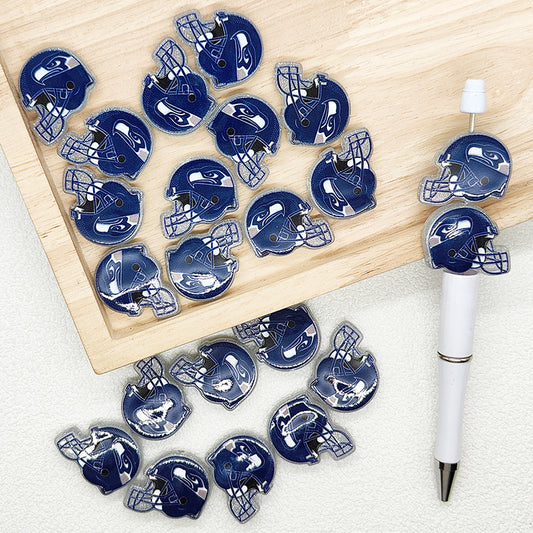 Helmet Football Team Acrylic Focal Beads