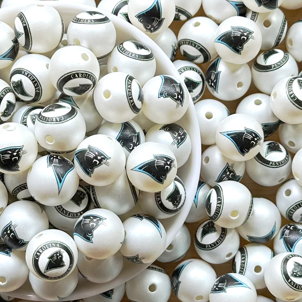 16mm Football Team Acrylic Beads,Frosted Pearl Gumball Beads