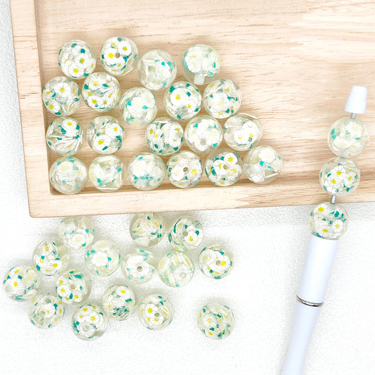 16mm 10Pcs Flower Daisy Resin Acrylic Beads