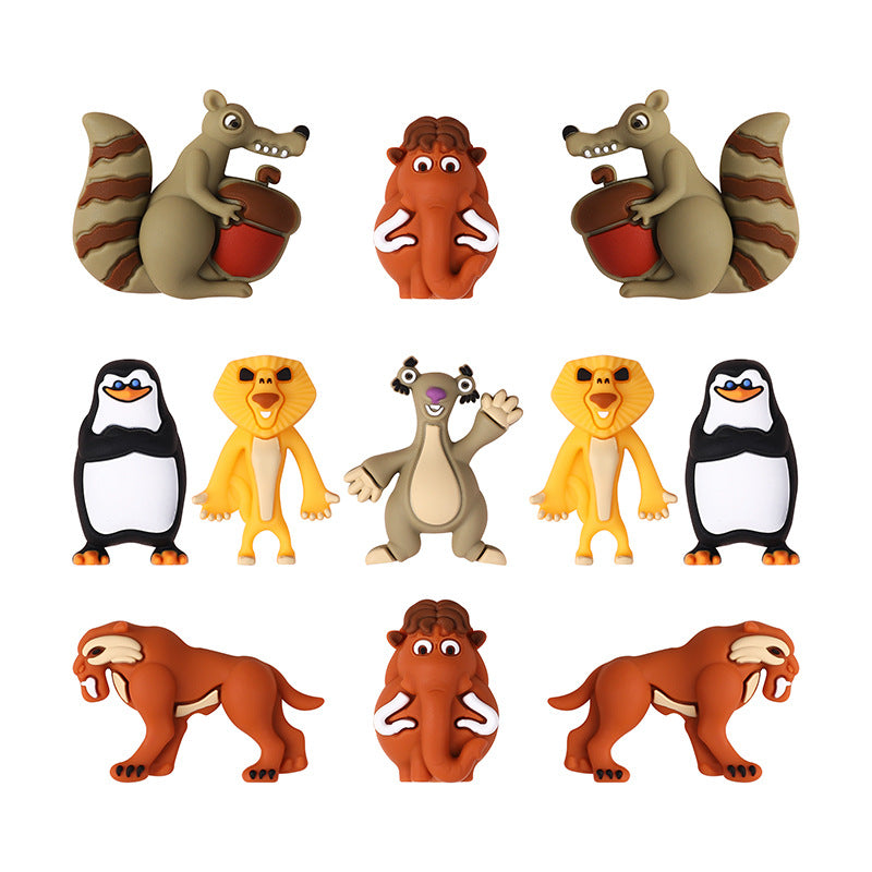 6Pcs/lot 3D animal focal beads
