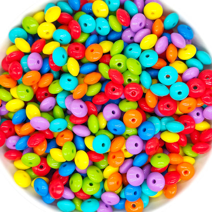 12*7mm Liquid Lentil Beads,Rondelle Beads,Mixed Color Silicone Beads
