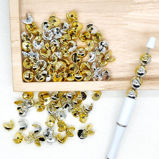 12mm Gold Silver Assorted Matching Acrylic Loose Round Beads
