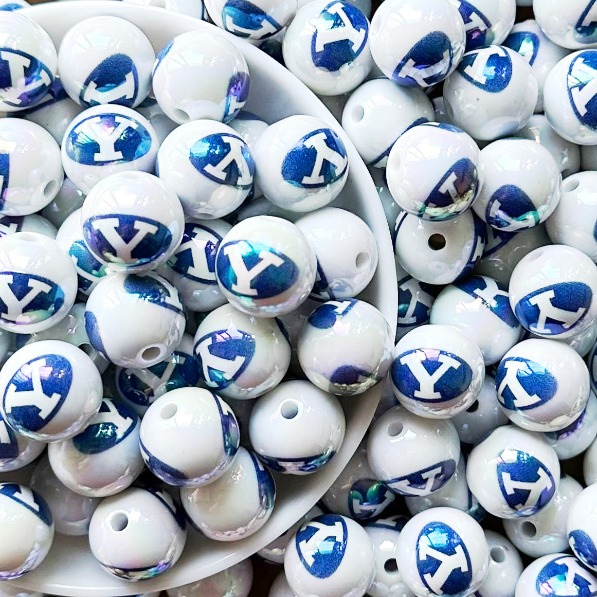 16mm UV College Football Team Gumball Acrylic Beads