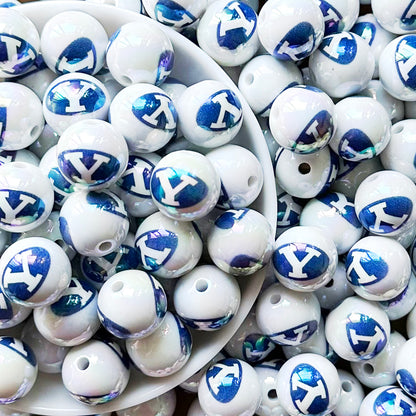 16mm UV College Football Team Gumball Acrylic Beads