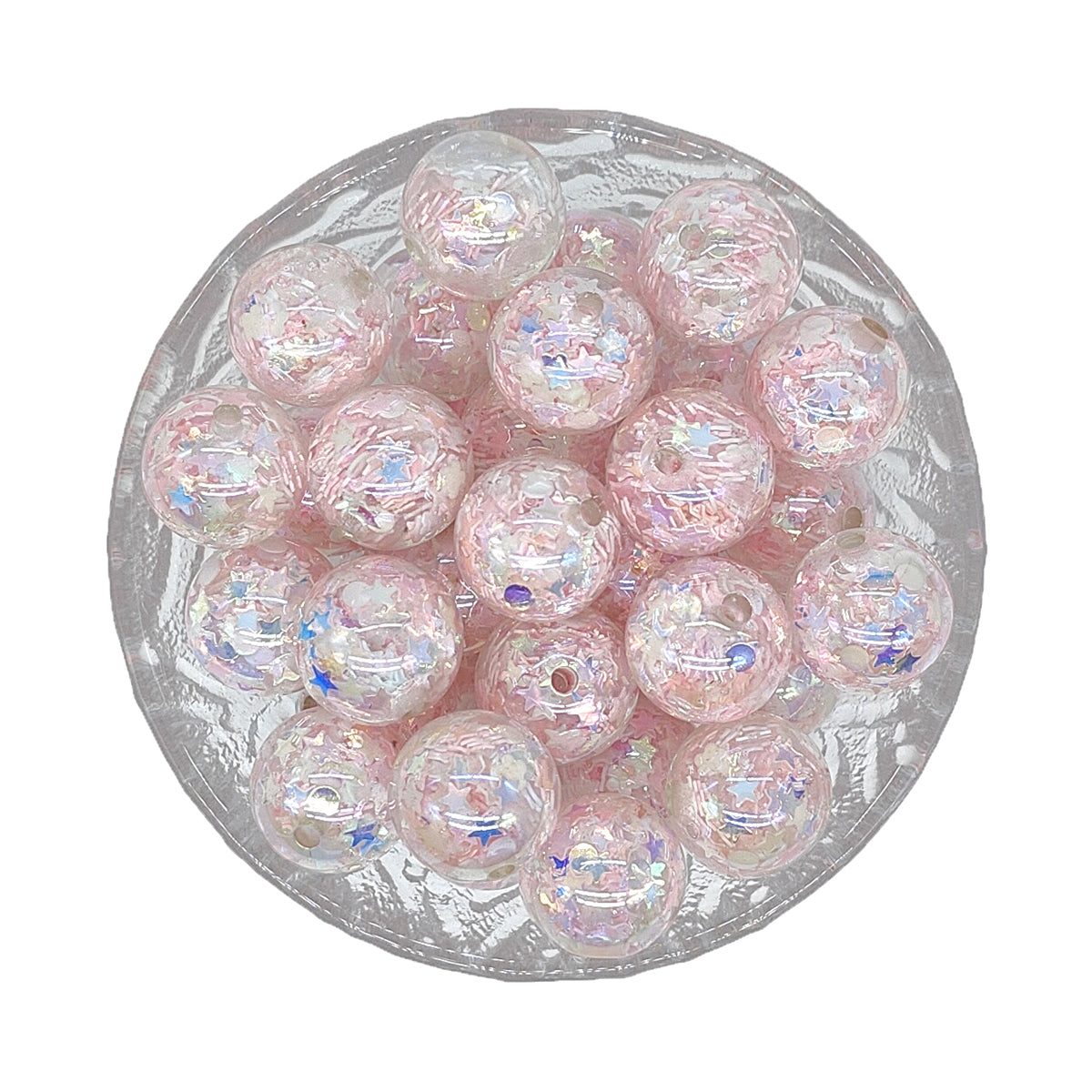 16mm UV Light Pink Star Sequin Acrylic Beads
