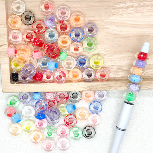 14*8mm Colored Faceted Clear Acrylic Spacer Beads,Abacus Beads