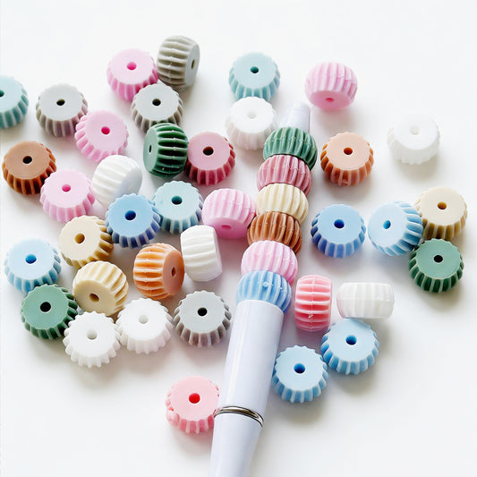 14*8mm Gear Silicone Spacer Beads Assorted Color