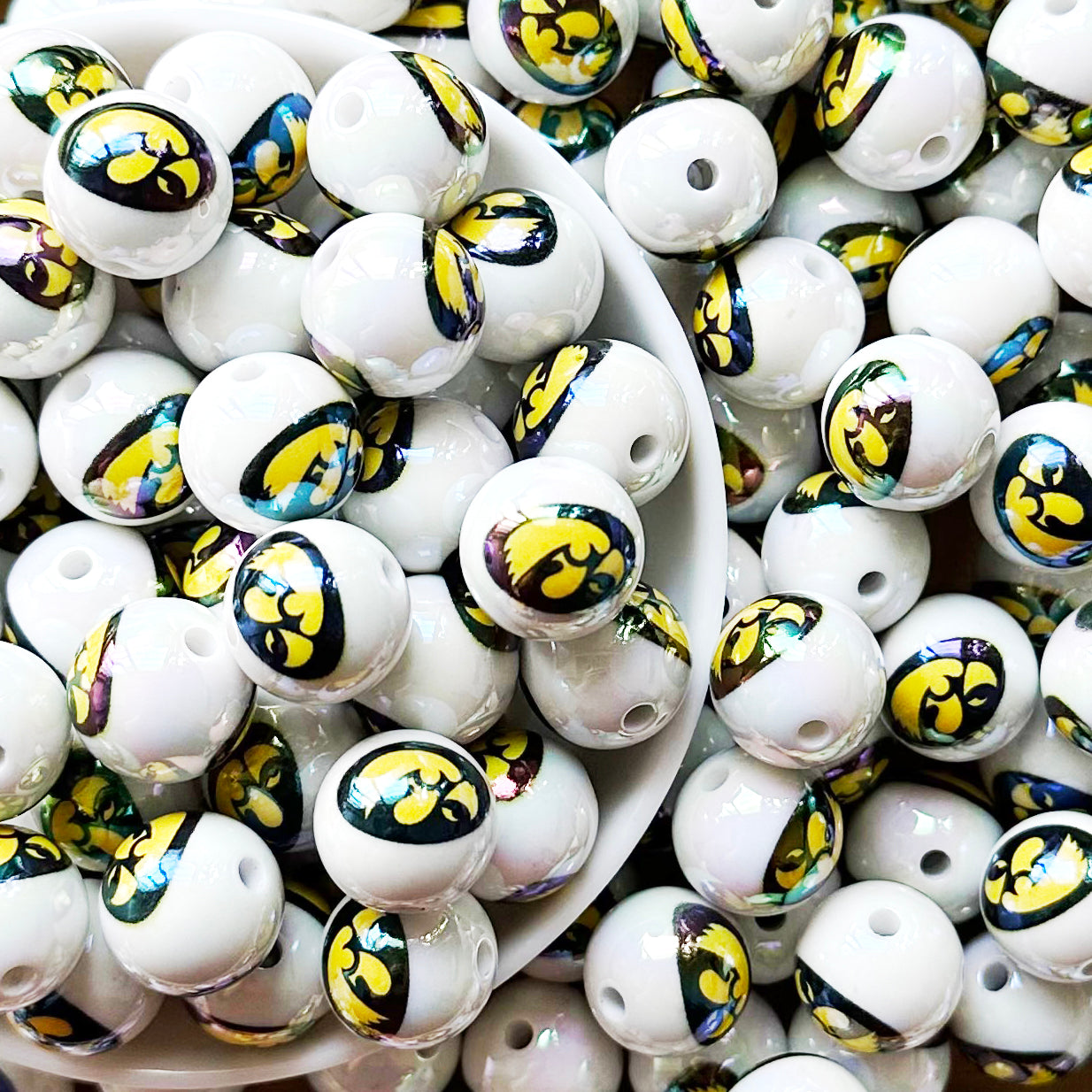 16mm UV College Football Team Gumball Acrylic Beads