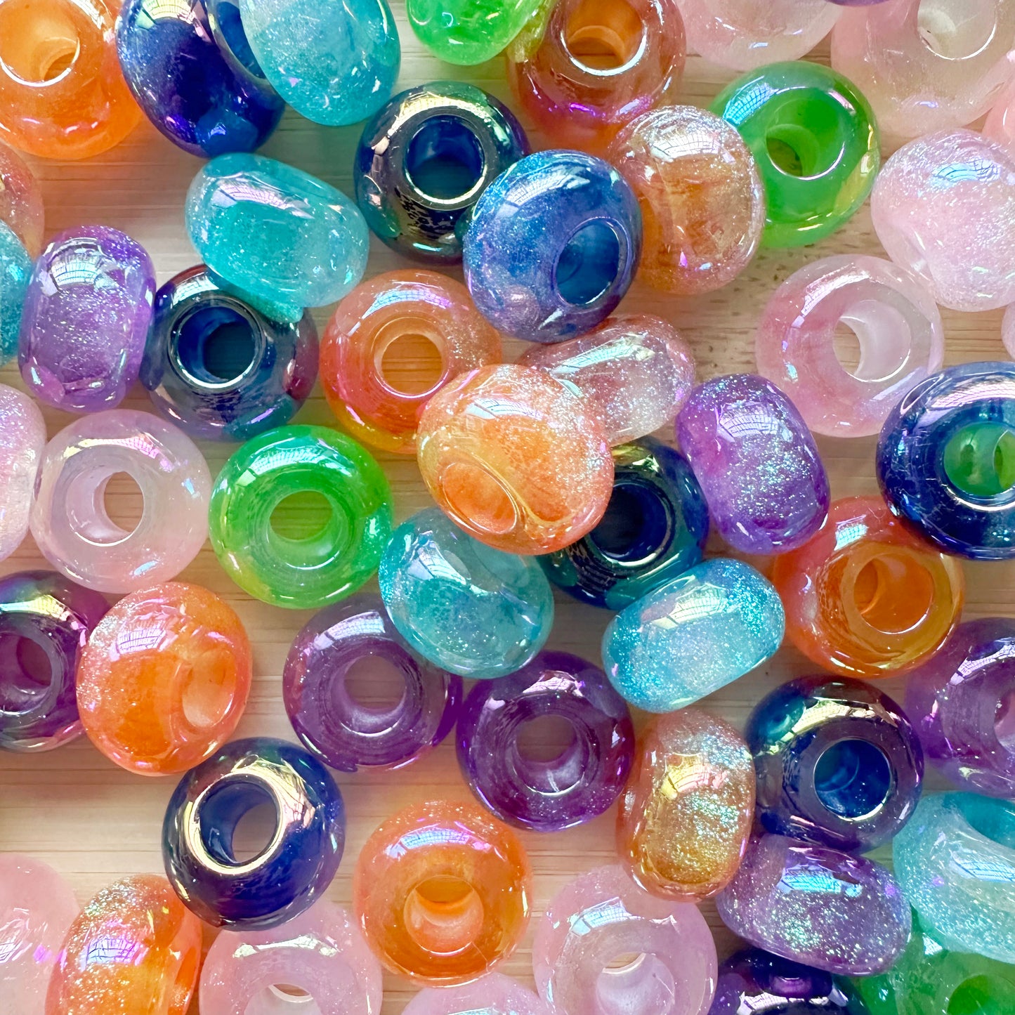 14mm Abacus Spacer Beads,Shimmer Beads,Acrylic Beads