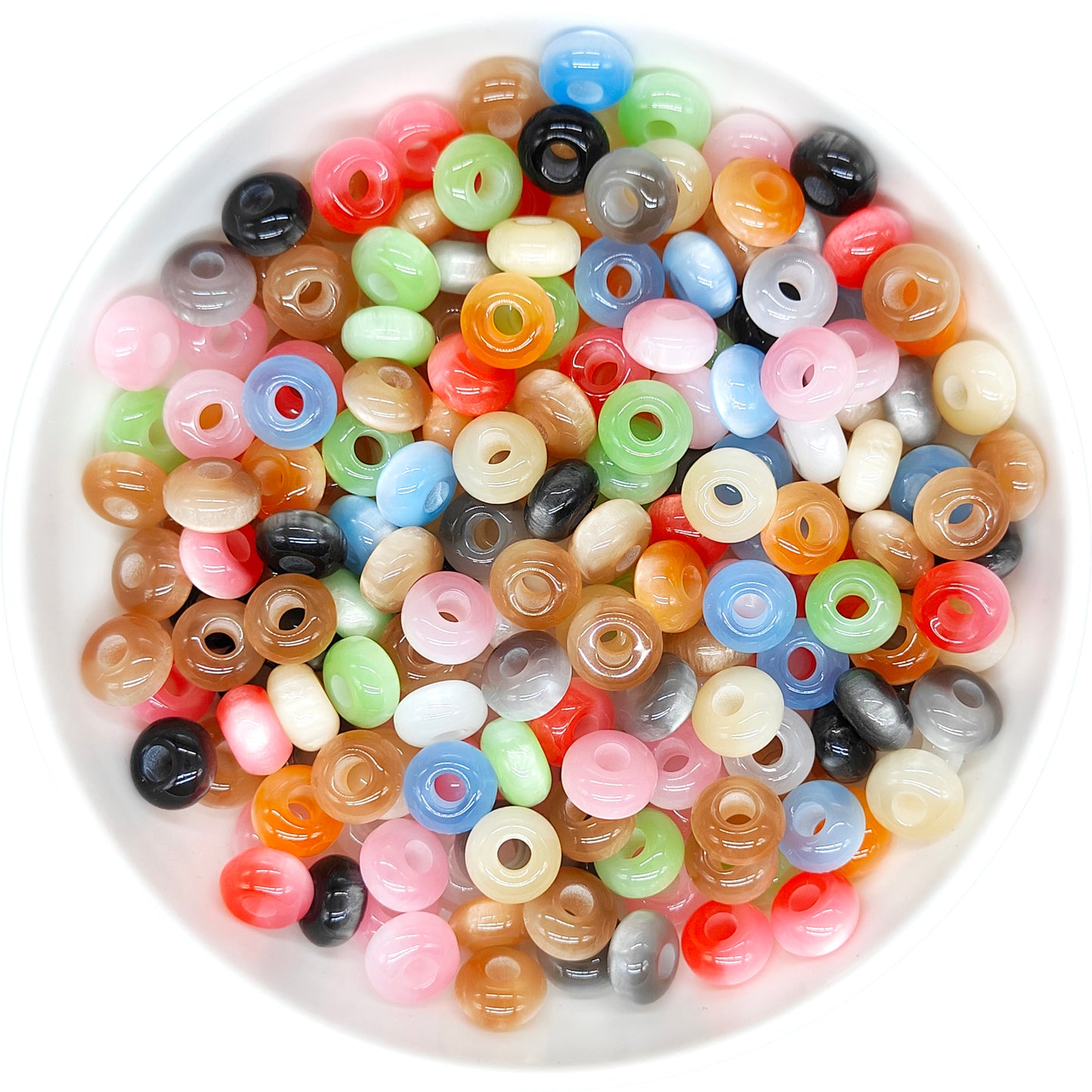 14mm Acrylic Abacus Beads Mix Color Large Hole Beads