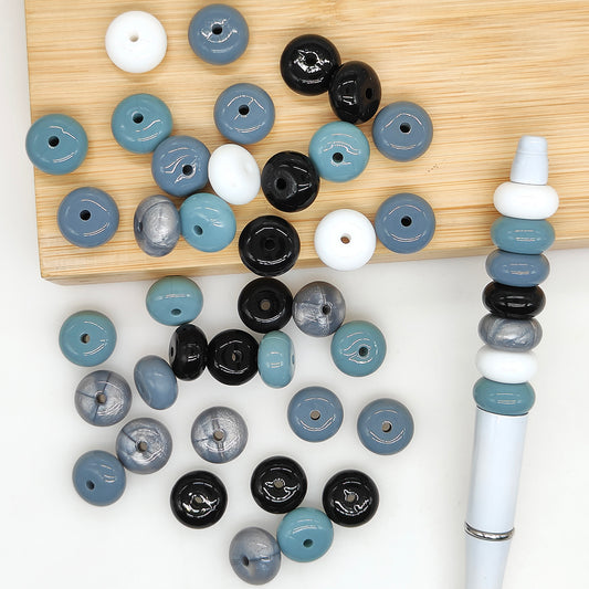 14mm Liquid Abacus Mixed Color Silicone Beads,Spacer Beads