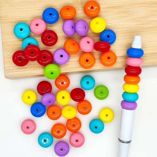 14mm Liquid Abacus Rainbow Mixed Color Silicone Beads,Spacer Beads