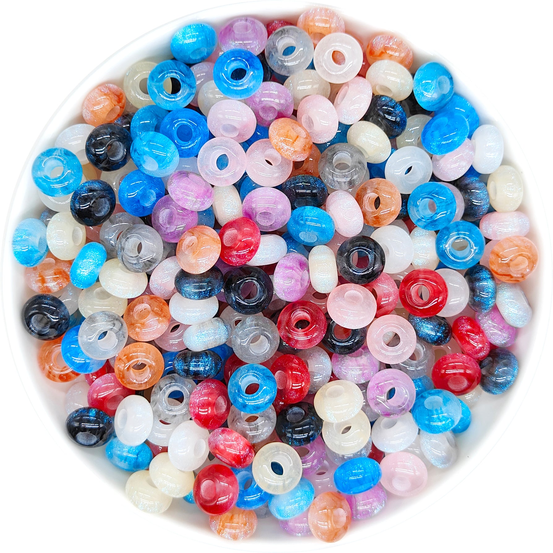 14mm Shimmer Abacus Silicone Beads Rondelle Spacer Beads
